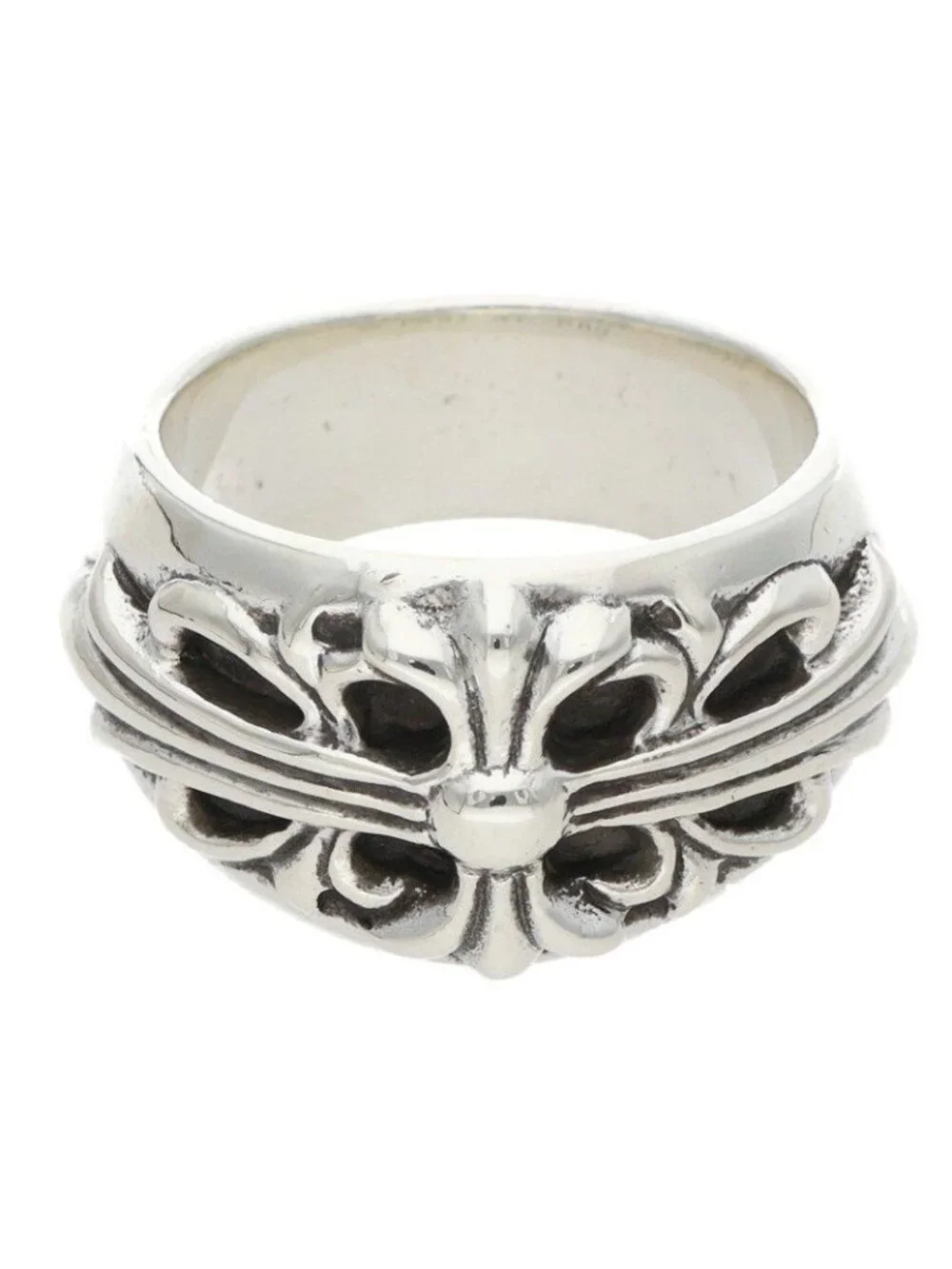 Chrome Hearts Flrl Crs Floral Cross Silver Ring